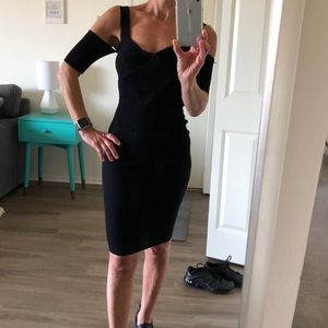 mink pink cold shoulder dress